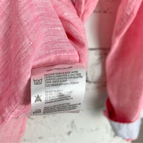 Report Collection Pink Linen Resort Button Down Medium - Picture 8 of 13